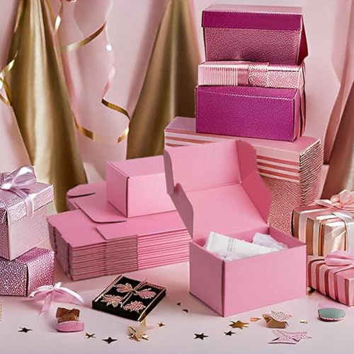 7x5x4 inch Pink Shipping Boxes for Small Business- Set of 25 - color: Pink, size: 7x5x4 Inch