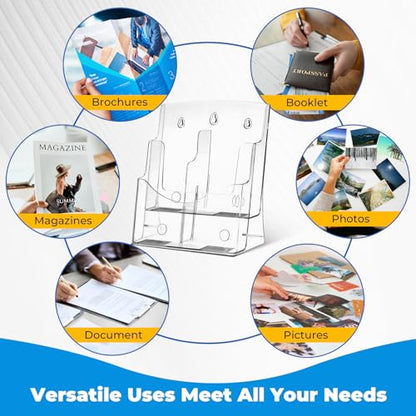 2 Pack Acrylic Brochure Holder 8.5 x 11, 2 Tier Display Stand - size: 2 Pack 2 Tier 8.5x11"