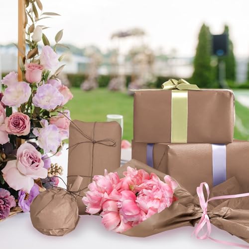 120 Sheets 14 x 20 Inch Brown Tissue Paper for Gift Bag Wrapping - color: Brown