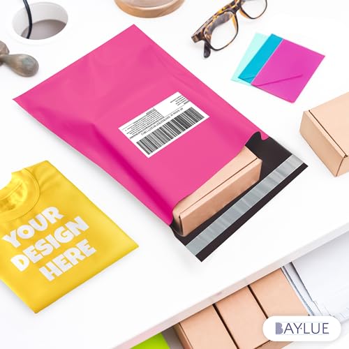Hot Pink Poly Mailers 9x12, Shipping & Mailing Bags, 1000 Pack Bulk - color: Hot Pink, size: 9"x12" / 1000 Pack