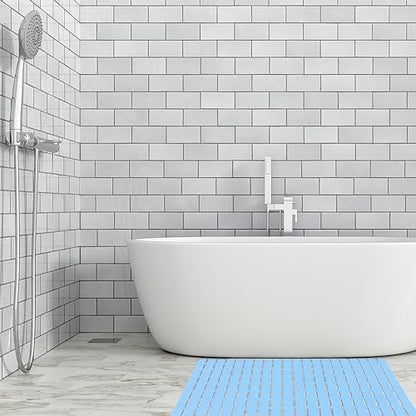 BEMISO Shower Mat Non Slip Bathtub Mat 27.5 x 15.7 Inch Bath Mat for Tub - color: Blue, size: 27.5 x 15.7 inches