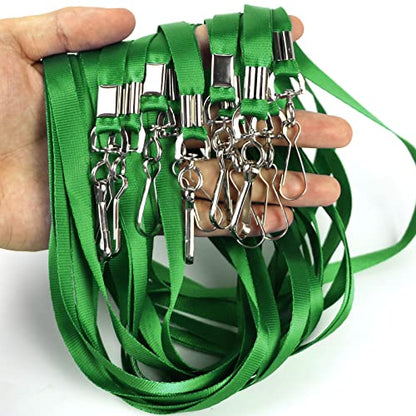 Beebel Lanyard Bulk Lanyards for Id Badges Flat Lanyard with Badge Clip Swivel Hook 50 Pack (Green) - color: Green, size: 50 Pack