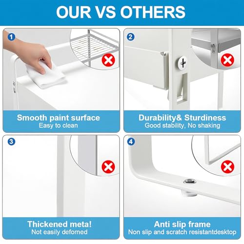 Expandable Cabinet Shelf Organizer, 9 Inch Deep, White, 2 Pack - color: White, size: 9" Deep | 2-Pack