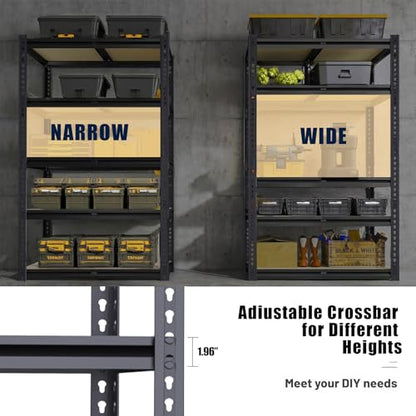 Garage Shelving Units, Storage Shelves Heavy Duty, 60", 2400LBS - size: 12"D x 28"W x 60"H