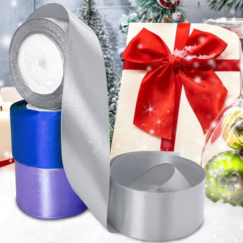 Luomorgo 2 Inch Satin Ribbon, 25 Yards, Silver - color: Silver, size: 2 inch x 25 yards