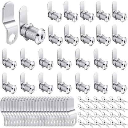 Kenning 24 Sets 1-3/8'' Fits on 1.1'' Max Cabinet Locks with Keys for Secure Drawer Mailbox Rv Storage Box Replacement Lock, Zinc Alloy - size: 1-3/8 Inch
