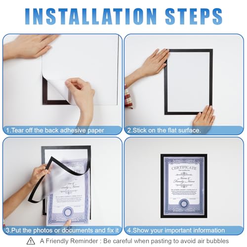 12 Pack Magnetic Sign Holder 8 x 11.5 inches with Magnetic Border - color: 12 Pack Black, size: 8 x 11.5