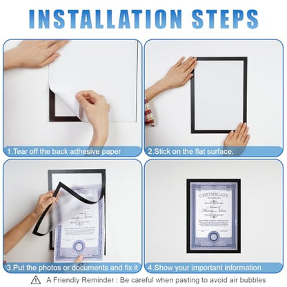 12 Pack Magnetic Sign Holder 8 x 11.5 inches with Magnetic Border - color: 12 Pack Black, size: 8 x 11.5