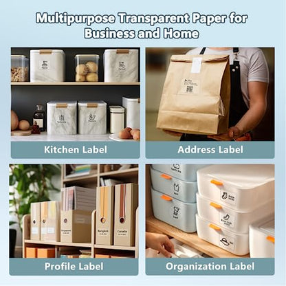 Phomemo Transparent Thermal Label Paper, 1.57"x1.18" (40x30mm), 230 Labels/Roll, Round, Multi-Purpose, Clear - color: Clear, size: 1.57"x1.18"
