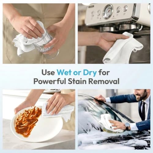 Microfiber Cleaning Cloth 12 Pack, 12 x 12 Inch White - color: White