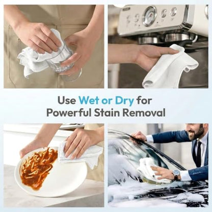 Microfiber Cleaning Cloth 12 Pack, 12 x 12 Inch White - color: White