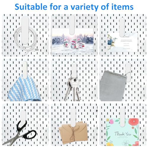 Pegboard Accessories Clips, White Pegboard Clips Metal Accessory, 20 Pcs