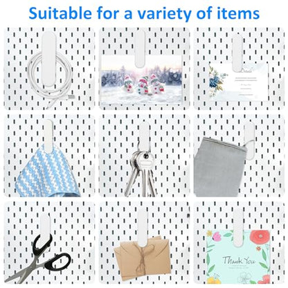 Pegboard Accessories Clips, White Pegboard Clips Metal Accessory, 20 Pcs