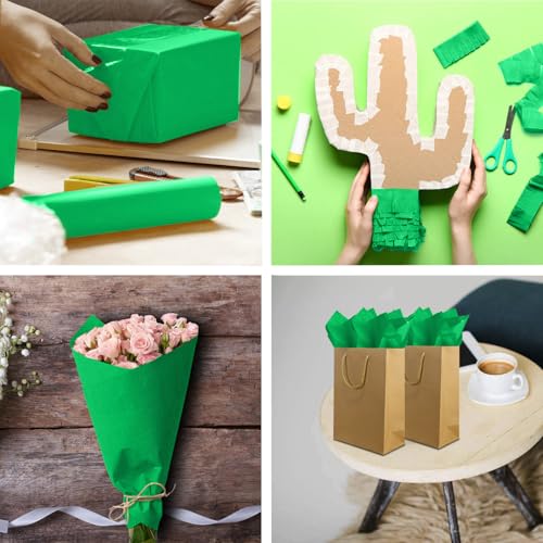Jkopsnr 100 Sheets Green Tissue Paper 20x14 Inches - color: Green, size: 14x20