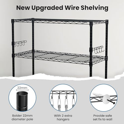 Storage Shelves 75"H Wire Shelving Unit with Wheels 1750LBS Heavy Duty Metal Shelves for Storage Adjustable 5-Tier Garage Storage Rack Kitchen Pantry Shelves Rolling Shelf on Casters, 14"D x36"W x75"H - size: Heavy 5 Tier Shelf