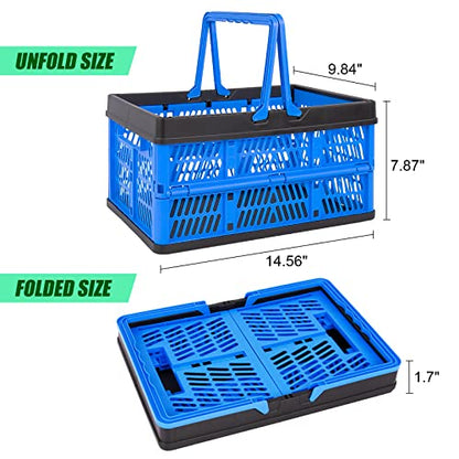 3-Pack Collapsible Storage Baskets, Stackable Plastic Crates