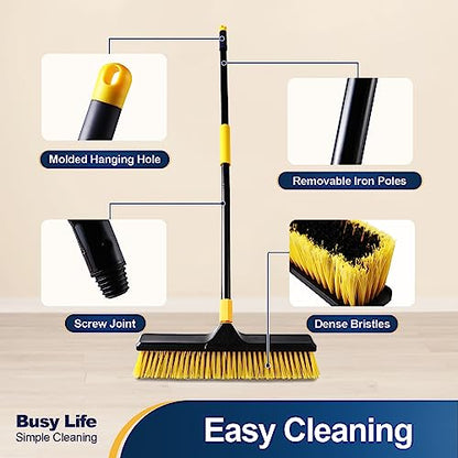 Yocada 18 Inch Push Broom Heavy-Duty Outdoor Commercial Broom Brush