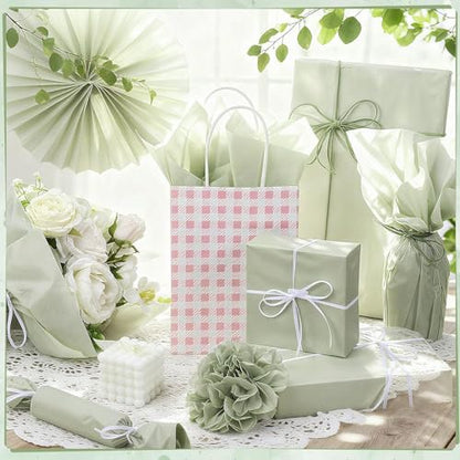 Sage Green Wrapping Tissue Paper Bulk for Gift Bags,160 Sheets 20 x 14 Inch - color: Sage green