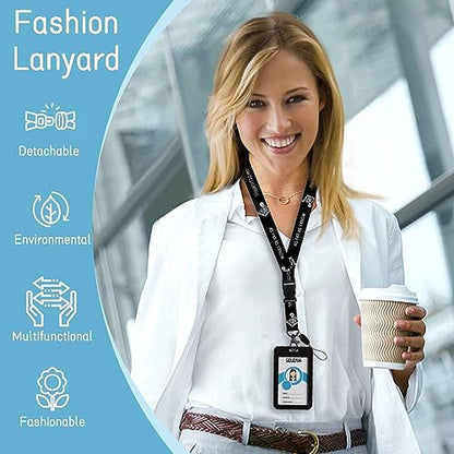 Lanyard, Id Badge Holder，Teacher Card Retractable Reel Xray Skull - color: I'm Delightful