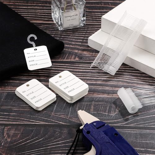 Tenare 3000 Pieces Plastic J Hook Tag Fastener Bulk Tag Gun Refills, 3 Size