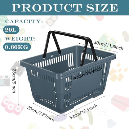 20 Pcs Bulk Shopping Baskets with Handles, Dark Gray - color: Dark Gray