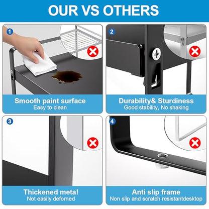 Expandable Cabinet Shelf Organizer, 11 Inch Deep, Black, 1 Pack - color: Black, size: 11" Deep | 1-Pack