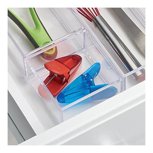 iDesign Clarity Plastic Drawer Organizer, Clear, X-Small, 4" x 4" x 2" - size: XS