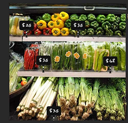 6 Pack 5.8x4.1" Double-Sided Chalkboard Signs with Clips for Retail Display - color: 6 5.8 X 4.1" Black Clips