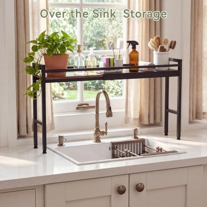 Over the Stove Shelf, Snap‑Lock Adjustable Length Stove Top Spice Rack - color: Snap-lock adjustment