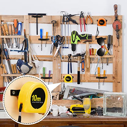Funrous 12 Pcs Tape Measure Clip Tape Measure Holder with Screws, Black - color: Black