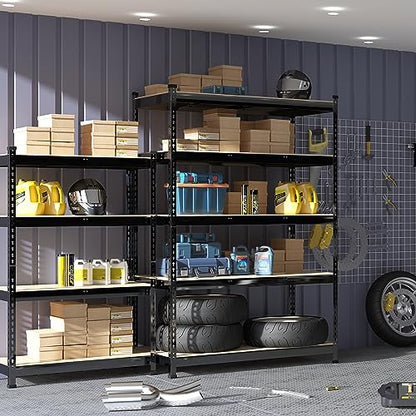 PrimeZone 47"W x 18"D x 72"H Garage Storage Shelves, 5-Tier Metal Shelving - size: 47"W x 18"D x 71"H