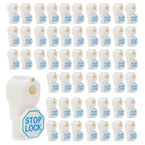 FUNSUEI 150 PCS 6mm Peg Hook Locks Stoppers, Magnetic Plastic White Retail Shop Anti-Sweep Tag Stop Locks Security Display Pegboard Hook Lock for Mall Store Shopping Center Goods