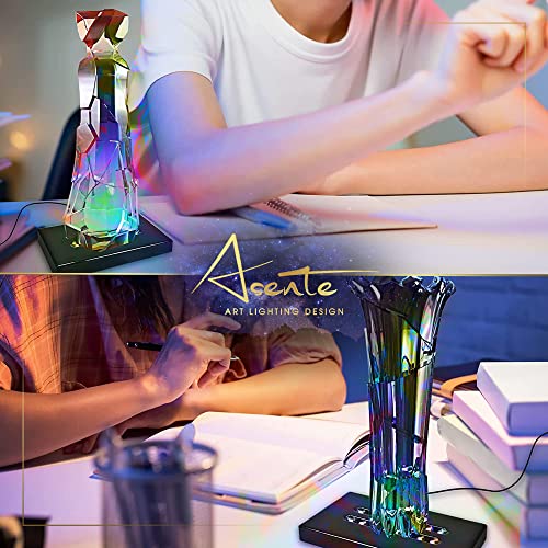 16 LED Multi-Color Light Stand Base- Lighted Acrylic Display, Crystal Display, Trophy & Art Hologram, 3D Pedestal Stand for Crafts, & Other Special Centerpieces, 4.5V AC/USB Adapter, Matte Black - style: Multi-Color Light
