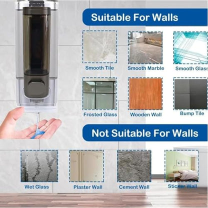 Wall Mounted Hand Soap Dispenser, 1 Chamber, 10oz/300ml Single Gun Gray Shampoo and Conditioner Dispenser, Bathroom Shower Dispenser Gel Lotion Dispenser，Organizer for Bathroom Kitchen Hotel - color: Gun Gray