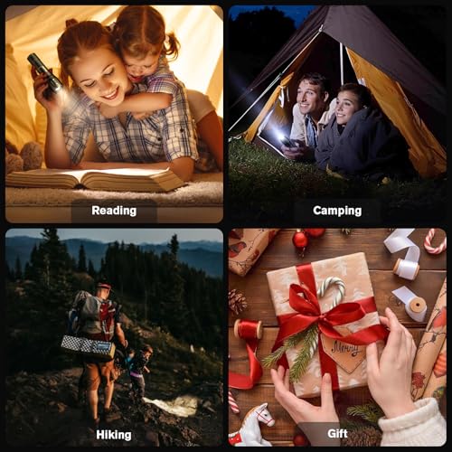 RECHOO 6-Pack LED Flashlight, Bright Small Flashlights High Lumens, 3 Modes, Battery-Powered Pocket Mini Flashlights, Flash Light Adjustable Focus, Waterproof Flashlights for Home Emergency Camping - color: Black, size: 6 Pack