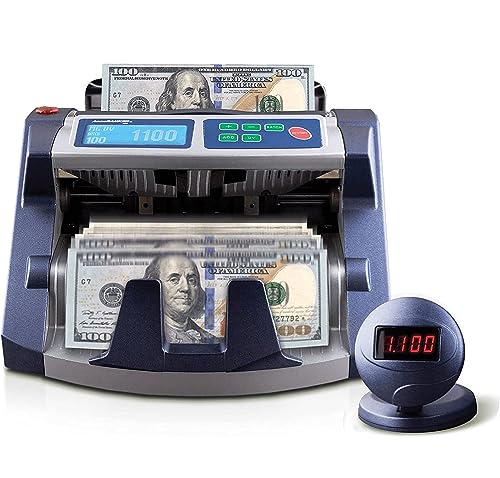 AccuBANKER AB1100PLUS UV Commercial Digital Bill Counter, Hopper Capacity 200 Bills & Speed 1,300 Bills/Min, Money Counter Machine Includes Reliable Counterfeit Detector Ultraviolet - style: UV Detector