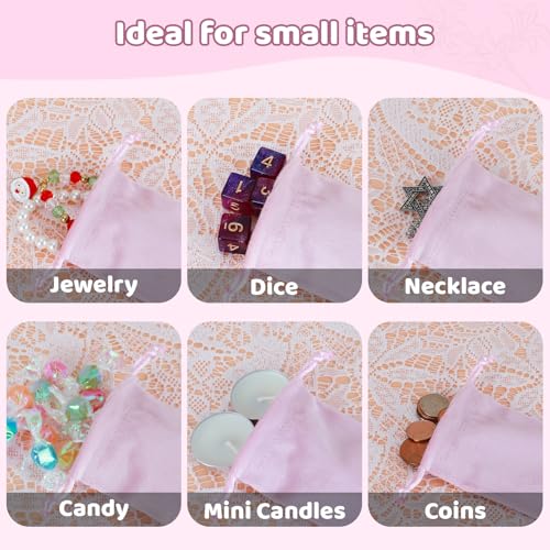 Tapleap 12Pcs Small Jewelry Bags, 2¾x 3½” Pink Velvet Drawstring Pouch - color: Pink, size: 2¾ x 3½in