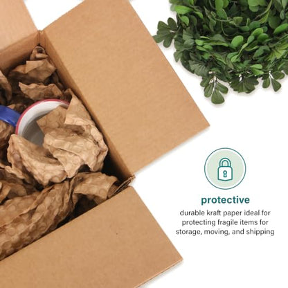 Elementree Paper Bubble Wrap Sheets for Packing, Moving, & Shipping - 18" x 12" x 375' - Eco-Friendly Kraft Bubble Paper - Recyclable Cushioning Wrap - Made in the USA (01941) - size: 18" x 12" x 375' Kraft