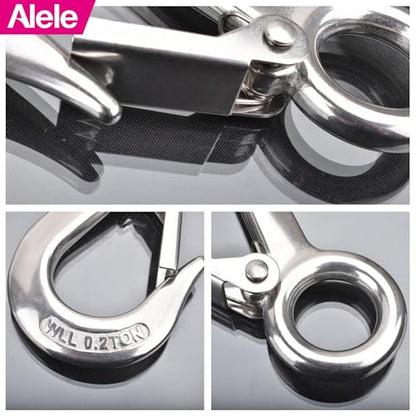 Alele Grab Hooks, 440 Pounds Slip Hooks,Stainless Steel Lifting Hook Rigging Accessory,4 Pack - color: Grab Hooks 0.2T 4p