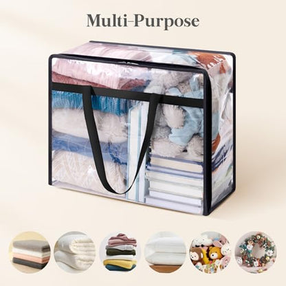 Lifewit 45L Clear Clothes Storage Bags,Plastic Foldable Blanket Storage Bag - size: 45L