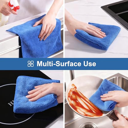 JOYMOOP Microfiber Cleaning Cloth, 18 Piece Set, Medium, Blue - color: L