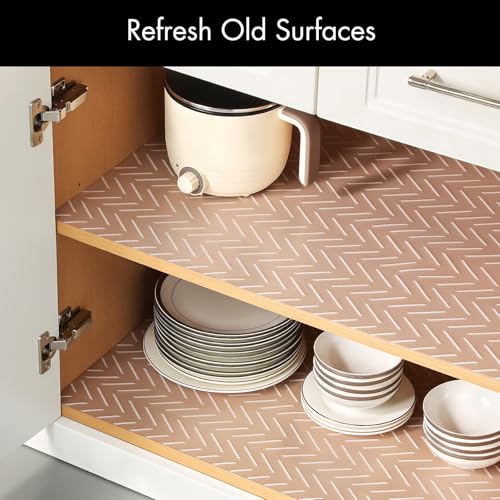 Cooyes Shelf and Drawer Liner for Kitchen Cabinets – Non-Adhesive - color: Alabaster White, size: 17.5"W x 360"L