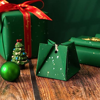 WRAPAHOLIC Green Wrapping Paper Roll - Mini Roll - 17 Inch x 16.5 Feet - Gold Green Christmas Wrapping Paper with Silky Touch Perfect for Christmas, Birthday, Holiday, Wedding, Baby Shower - color: Green, size: 17 inch x 16.5 feet