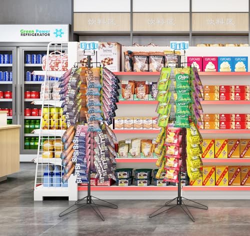 tonchean Rotating Retail Display Racks 108 Clips Spinning Chip Snack Stand