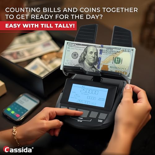 Cassida Professional Money Counting Scale Bill Counter (Till Tally), Black - size: 1 Pack, style: TillTally