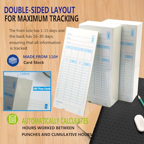 (300pack) E14 (E14-100) Time Cards for Lathem Model 400E Time Clock
