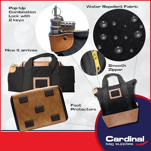 Locking Heavy Duty Courier Bag, 18x18x8 inch - color: Black