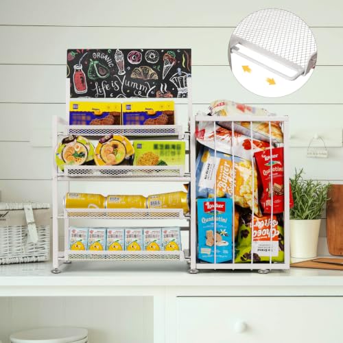 Bfttlity 4-Tier Snack Organizer for Office Kitchen Counter Display, White - color: White