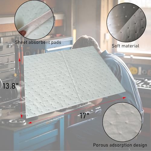 Oil Spill Absorbent Pads, 17"x13.8" - color: 30 white 17"x13.8"