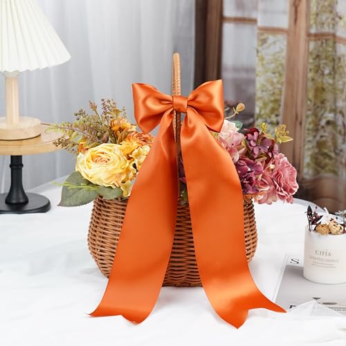 Orange Double-Faced Satin Ribbon, 3 Inch x 10 Yards - color: Terracotta